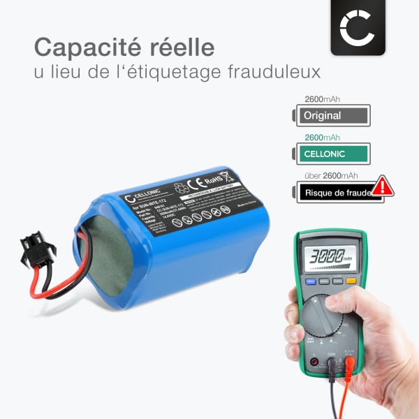 Batterie De Rechange Pour Robot Aspirateur Lefant M210, M213 Etc. - 12.8V 2000mAh Li-ion