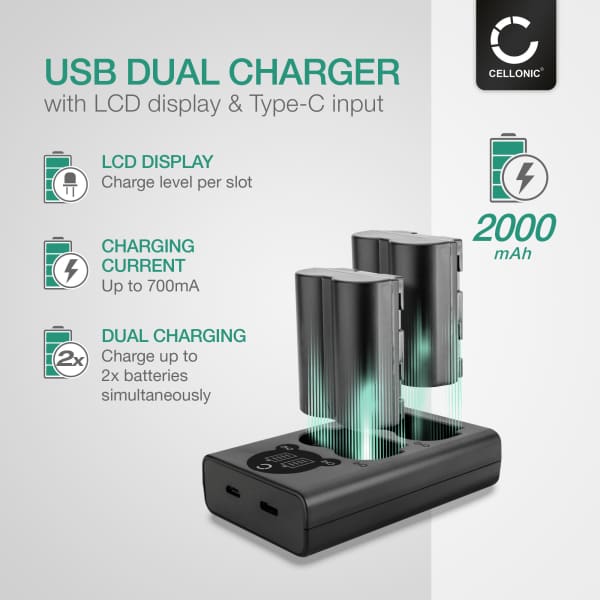 2x NP W235 Battery for FujiFilm X-T4 / GFX 50S II / GFX100S / X-H2S 2000mAh Camera Battery Replacement NP-W235 + Dual Charger