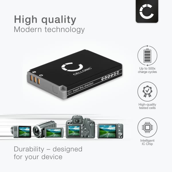 Akku kameraan Canon Powershot S100 S110 SX230 HS SX220 HS SX210 IS SX200 IS SD790 IS SD880 IS SD870 IS SD800 IS NB-5L - NB-5L (1120mAh, 3.7V) tuotemerkiltä CELLONIC