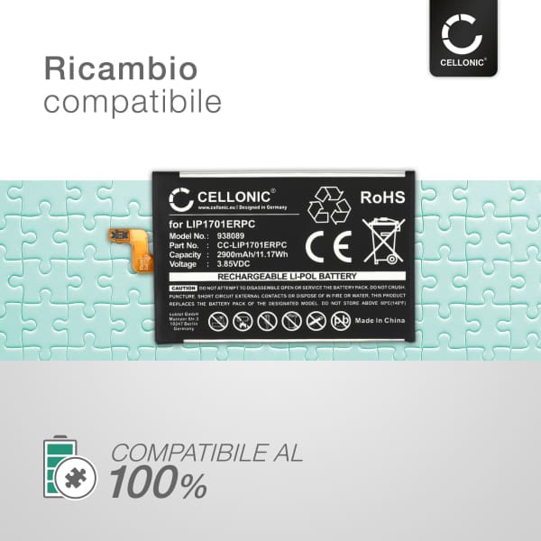 Batteria CELLONIC LIP1701ERPC per Sony Xperia 1 Ricambio da 2900mAh + Set di strumento Sostituzione facile con utensili adatti e duraturi