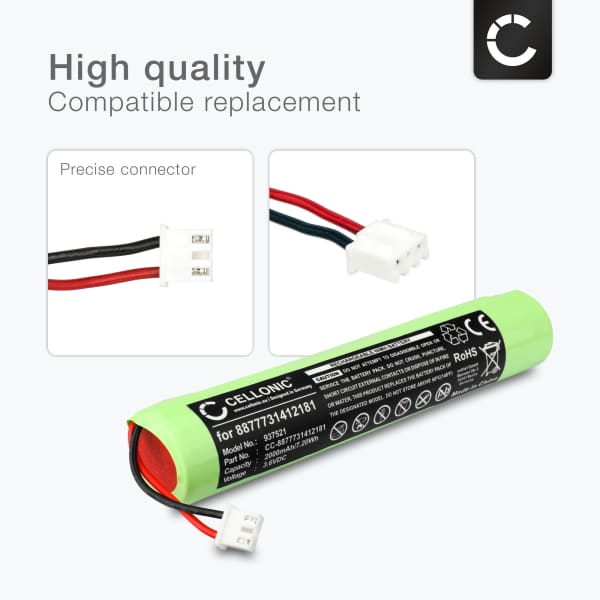 Battery for HURRICANE Spin Scrubber (HURRICANE 8877731412181) 2000mAh from CELLONIC