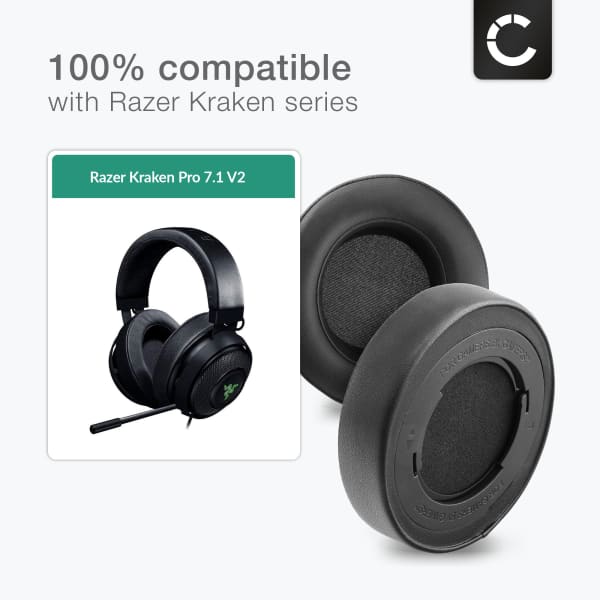 subtel Replacement Ear Pads for Razer Kraken Pro 7.1 V2 Headphone Covers Soft Foam Earpads Over Ear Headphone Cushions / Earphone Cups