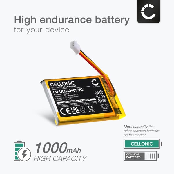 U603048PVG Battery for Astro Gaming C40 TR Wireless Controller Handheld Console Gaming Controller Battery Replacement - 1000mAh 3.6V - 3.7V Lithium Polymer