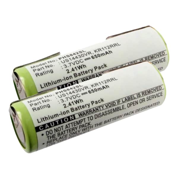 2x KR112RRL, US14430VR Battery for Philips HS8020 / HS8060 / HS8070 / HS8420 / HS8420/23 / HS8440 / HS8460 650mAh Battery Replacement KR112RRL, US14430VR 2x KR112RRL, US14430VR Battery for Philips HS8020 / HS8060 / HS8070 / HS8420 / HS8420/23 / HS8440 / HS8460 650mAh Battery Replacement KR112RRL, US14430VR