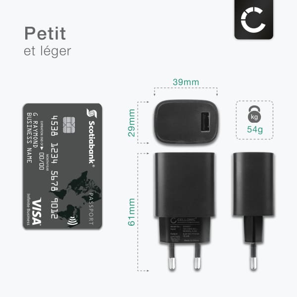 Câble USB-C Longue Broche 9mm - Compatible Blackview BL8800 Pro - 1 Mètre - Charge Rapide QC3.0