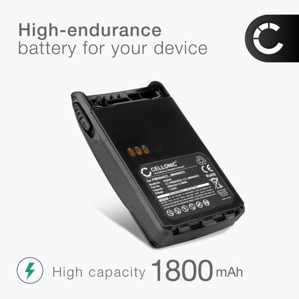 1x Battery for Motorola GP344, GP388, GP140, GP328 Plus, GP1280, GP240, GP688, EX560 XLS, EX600 XLS 7.4V 1800mAh Li Ion from CELLONIC