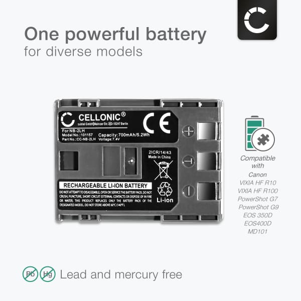 Kit Batteria + Caricabatteria Per Canon NB-2L / EOS 350D, 400D E Altri - Foto 10