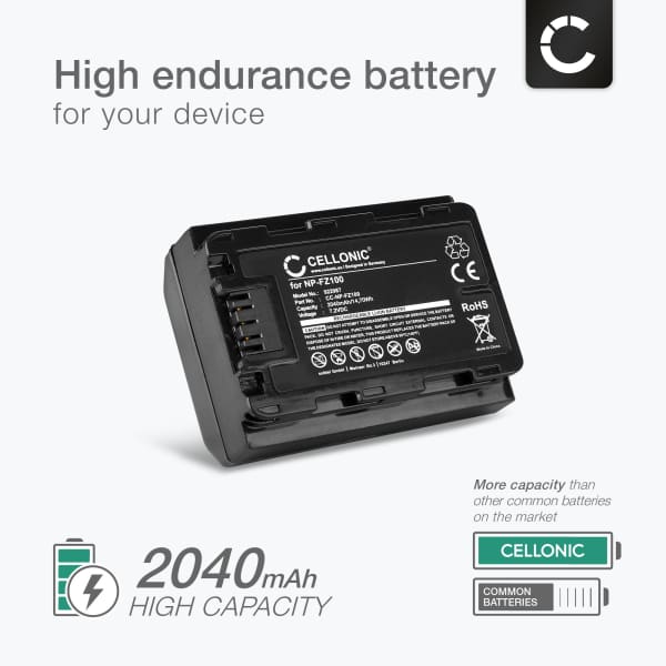 Batteria E Caricabatteria NP-FZ100 Per Sony A7III, A7RIII, A9, A6600 - 2 Batterie 2280mAh Con Funzione Power Bank - Foto 4