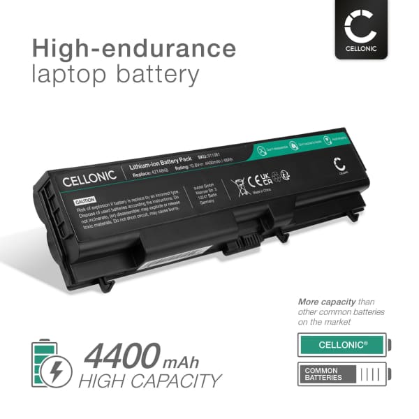 Battery for Lenovo ThinkPad T430, T420, T410, T510, T520, W520, Edge E520, 14, 15, E420, Lenovo 0A36302 10.8V 4400mAh from CELLONIC