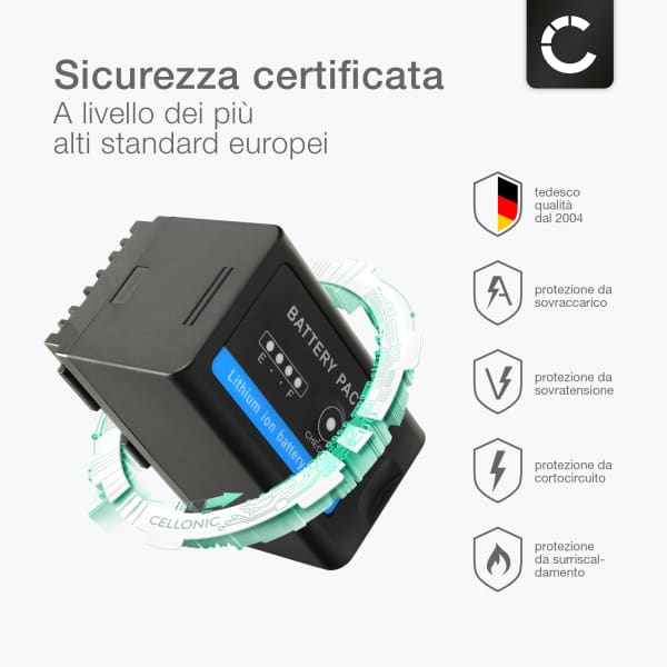 Batteria per Canon XF605, XF705, EOS C300 Mark II, Canon C200, CA-CP200L, C300 Mark II PL BP-A30 (3400mAh, 14.4V) marca CELLONIC