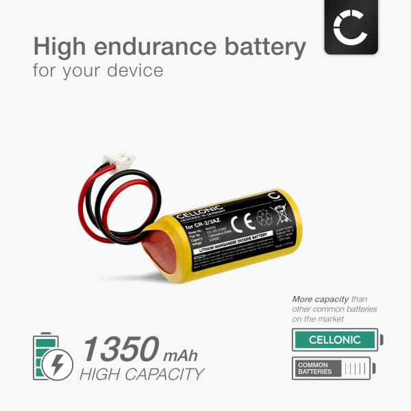 Battery for Verisure Brandvarnare, Camera Detector, Night Control, Roykvarsler, Sirene, Voice 1350mAh from CELLONIC