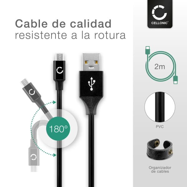 TomTom GO 620 World Cable De Carga Micro USB Cable De Datos 2m Cable Cargador De
