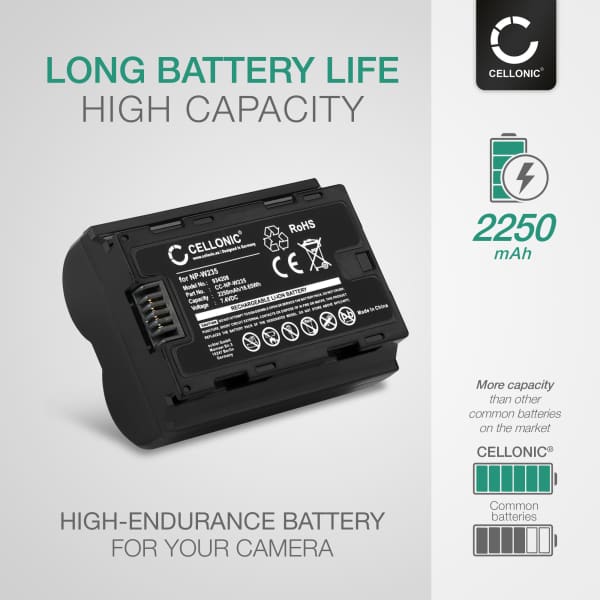 2x NP-W235 Battery for FujiFilm X-T4 / GFX 50S II / GFX100S / X-H2S 2250mAh Camera Battery Replacement NP W235 + Charger
