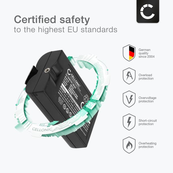 2x Battery for Ring Intercom, Ring Stick Up Cam, Ring Spotlight Cam, Ring Video Doorbell 2 6400mAh from CELLONIC