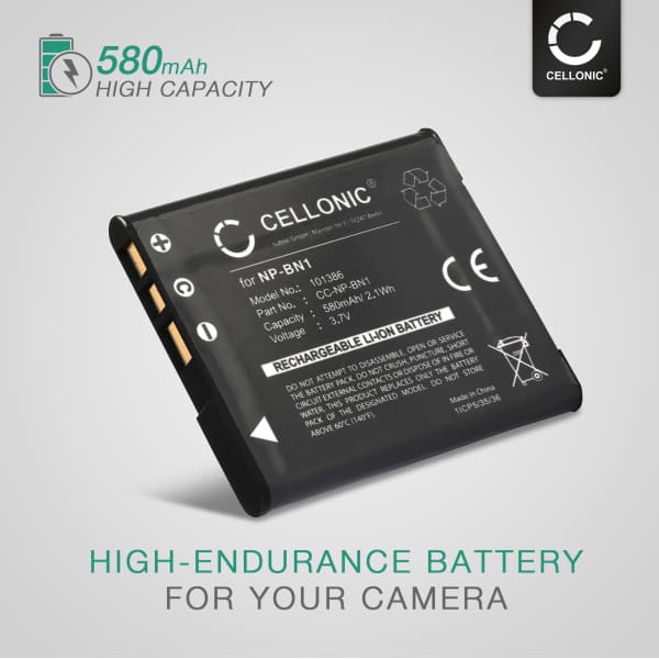 2x CELLONIC Camera Battery for Sony Cyber-shot DSC-WX80 DSC-QX10 DSC-QX100 DSC-TX30 DSC-W830 Replacement NP-BN1 Battery 580mAh Backup + Charger BC-CSN BC-TRN