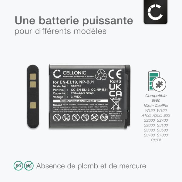 Chargeur compatible avec NIKON COOLPIX S7000 | Leroy Merlin