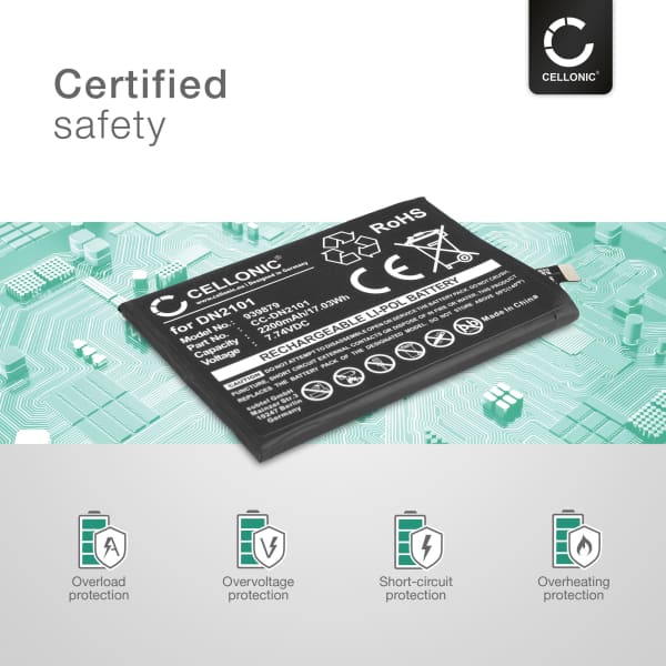 Akku kännykkään OnePlus Nord CE 5G - DN2101, 2200mAh, 7.74V vaihtoakku