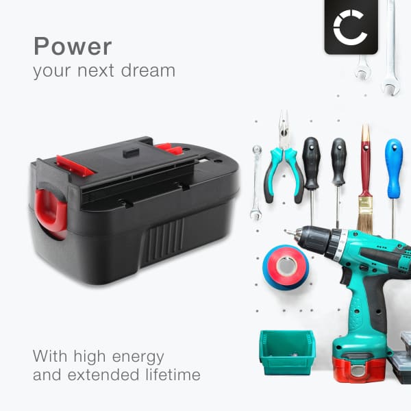 Battery for Black & Decker Firestorm FS18/FS1800/FS1800CS/FS1800D/FS1800D-2 Cordless Tools - 3Ah 18V NiMH A18, 244760-00, A1718, A18E, HPB18, HPB18-OPE Battery Replacement