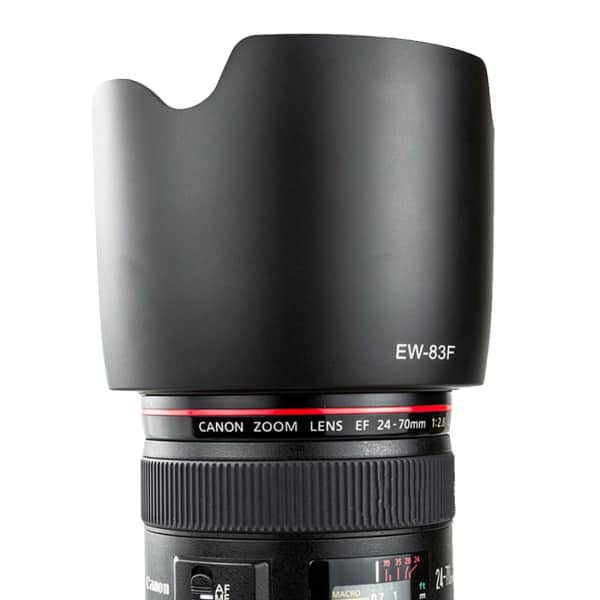 EW-83F Camera Lens Hood for Canon EF 24-70mm f/2.8L USM - Plastic Bayonet Flower / Tulip / Petal Lens Shade from CELLONIC