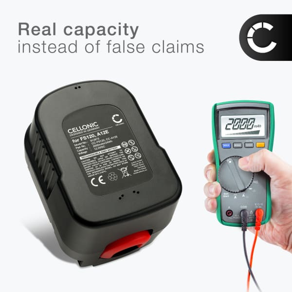 Battery for Black & Decker HP9012, EPC12, EPC12CA, PS122, CP121, HP122, FS120, A12E 12V  NiMH 2000mAh from CELLONIC