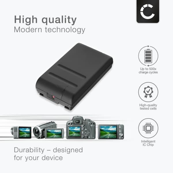 Battery for Sony M9, 380, TR2000, EB55, V900, V90, V5000, TR55, FX300, TR350, NP33, NP55 2100mAh from CELLONIC