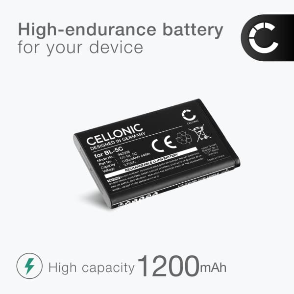 Nokia 105 (2023) akku tuotemerkiltä Cellonic. 1200mAh puhelimen vaihtoakku