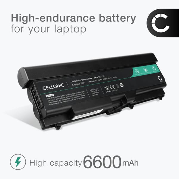 Akku tietokoneeseen Lenovo ThinkPad T430, T420, T530i, T510, T520, T410, T530, W530, W520, SL400, 0A36303 - 10.8V 6600mAh tuotemerkiltä CELLONIC
