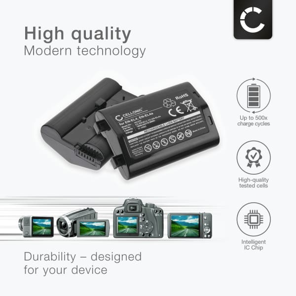2x Akku kameraan Nikon D3 F6 D3X D3s D2 D2Xs D2X D2Hs D2H - EN-EL4,EN-EL4a (1800mAh, 11.1V) tuotemerkiltä subtel