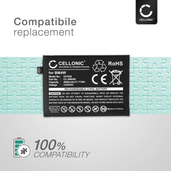 CELLONIC Phone Battery Replacement for Xiaomi Mi 10T Lite 5G / Redmi Note 9 Pro 5G + 17-Tool Phone Repair Kit - BM4W 4600mAh