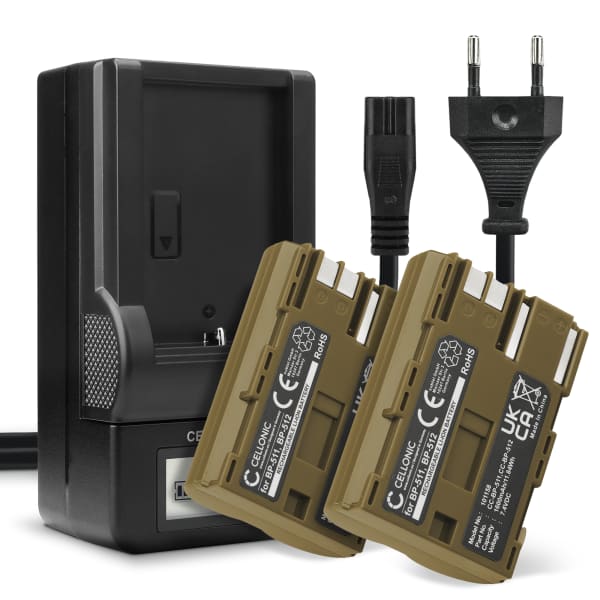 2x BP-511-512 514 BP508 Camera Battery Charger Set for Can