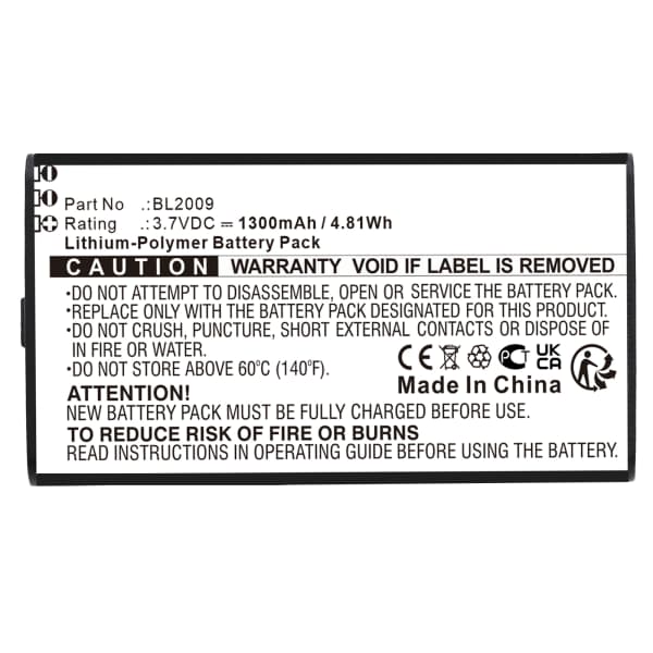 BL2009 Battery for Hytera PD355 PD355LF PD365 PD3652i PD365LF PD375 1300mAh Battery Replacement BL2009 Battery for Hytera PD355 PD355LF PD365 PD3652i PD365LF PD375 1300mAh Battery Replacement