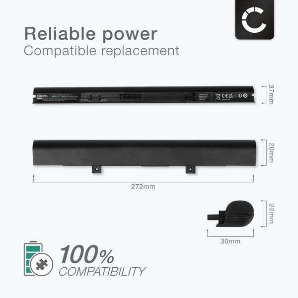 1x Akku tietokoneeseen Medion Akoya E6416, E6412T, E6415, P6661, E6418, E6422, P6670, E6421, E6411, E6417 - 14.4V 2600mAh tuotemerkiltä CELLONIC