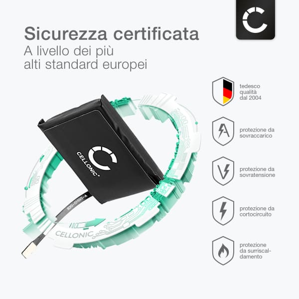 Batteria sostitutiva A2181 per Apple Watch 5 - 44mm Affidabile ricambio da 290mAh per orologio smartwatch bracciale fitness tracker