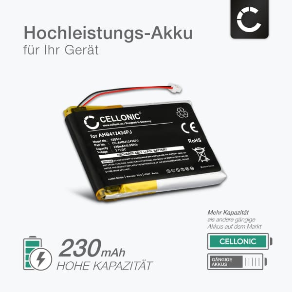 TCTK Akku Ersatz Für Jabra Pro Headsets - Kompatibel Mit Pro 9400/9450/9460/9470, 230mAh, 3,7V Li-Polymer