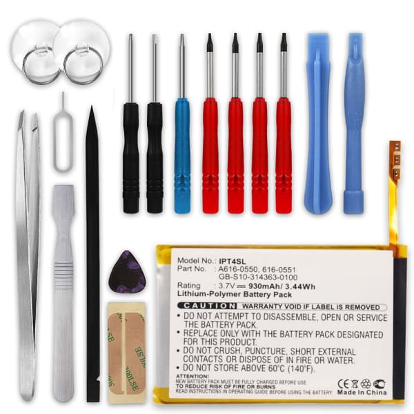 Batteria sostitutiva 616-0550, 616-0551, 616-0552 per Apple iPod Touch 4 Gen. - A1367 Affidabile ricambio da 930mAh + Set di strumento per lettore MP3 MP4 music player Batteria sostitutiva 616-0550, 616-0551, 616-0552 per Apple iPod Touch 4 Gen. - A1367 Affidabile ricambio da 930mAh + Set di strumento per lettore MP3 MP4 music player