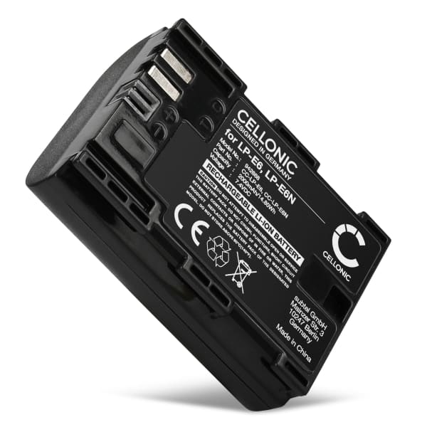 Akku kameraan Canon EOS 80D, 70D, 60D, 7D, 6D, 5DS, EOS 5D Mark IV, III, II, R5 Mark II - LP-E6P (2000mAh, 7.2V) tuotemerkiltä CELLONIC Akku kameraan Canon EOS 80D, 70D, 60D, 7D, 6D, 5DS, EOS 5D Mark IV, III, II, R5 Mark II - LP-E6P (2000mAh, 7.2V) tuotemerkiltä CELLONIC