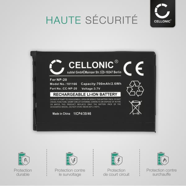 Batterie NP-20 Pour Casio Exilim EX-Z Series - Compatible EX-Z60, EX-Z70, EX-Z75...