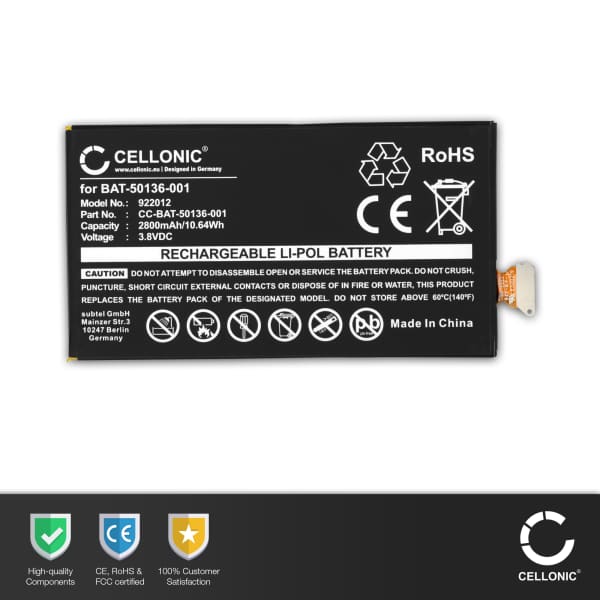 BAT-50136-001 Battery for BlackBerry Z30 / Leap Smartphone / Phone Battery Replacement - 2800mAh