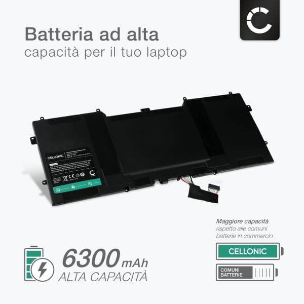 Batteria per portatile Dell XPS 12, 9Q23-5550, 9Q23, XPS 13 Ultrabook, XPS L322X, XPS L321X, Y9N00, 489XN ricambio per laptop 6300mAh 7.4V 