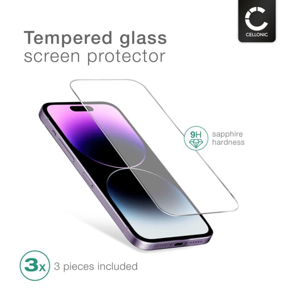 3 x näytönsuojalasi Apple iPhone 14 Pro Max, 6,7 “, 2.5D case-friendly, 9H karkaistu lasi, 0.26 mm, full glue näytönsuoja