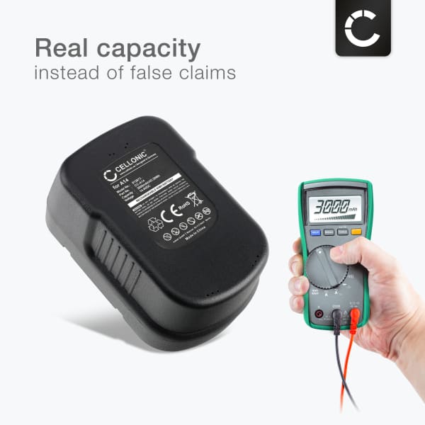 2x Battery for Black & Decker RD1440K, AST214XC, BDG14SF, BDGL1440, BDGL14K-2, CD142SK Cordless Tools - 3Ah 14.4V NiMH A14, A1714, A9251, A144, A14F, A14NH Battery Replacement