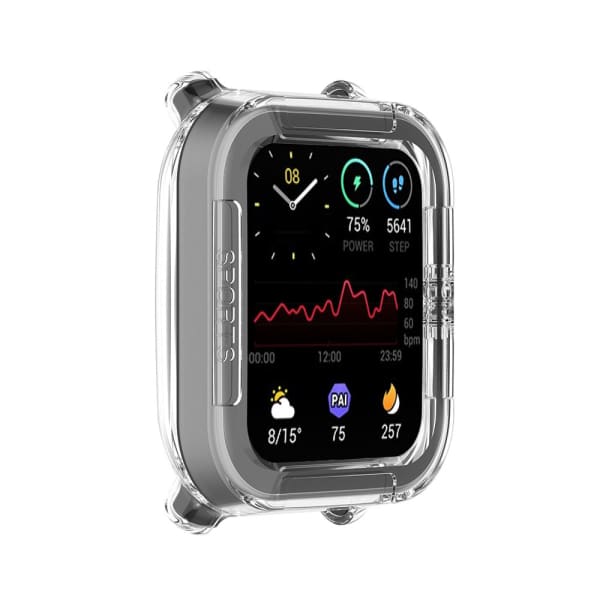 subtel Protective Case for Amazfit GTS 2 mini Fitness Tracker GPS Smart Watch Cover Smartwatch Corner Edge Protector Bumper Case Frame - Crystal Clear