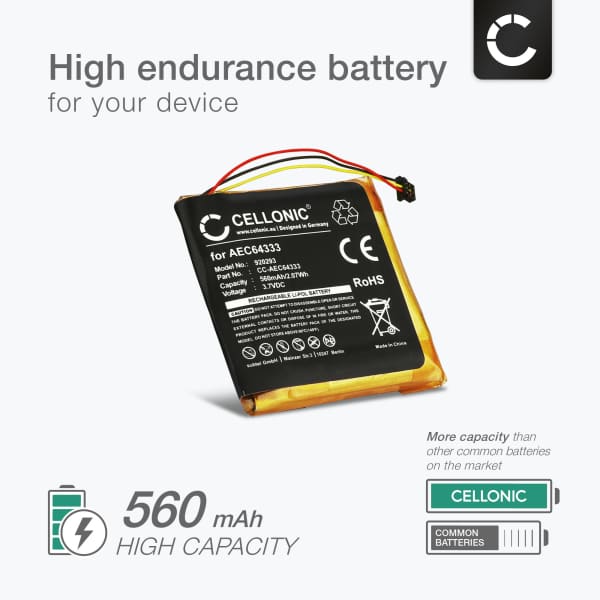 AEC643333, PA-BT05 Battery for Beats Studio 2.0, Studio 3.0 560mAh Headphone / Headset Battery Replacement + Tool-kit