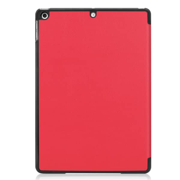 Book Tablet Case with Stand for Apple iPad 10.2 2019, 2020, 2021 (7th, 8th, 9th Gen) Synthetic Leather Protective Folding Flip Folio Wallet Tri Fold Bookcase Cover Sleeve - Red