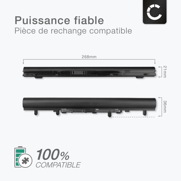 Batterie pour Acer Aspire E1-522, E1-572, E1-572G, V5-431, V5-431G, V5-431P, V5-431PG, V5-471, V5-471G, V5-471P, AL12A32 2200mAh 14.8V de CELLONIC