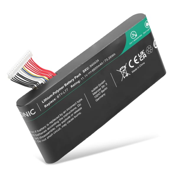 Akku tietokoneeseen MSI GT72 2QE, GT72S 6QE, GT72 6QD, GT72VR 6RD, GT72 2QD, GT72VR 7RE, GT72VR 6RE - 11.1V 6600mAh tuotemerkiltä CELLONIC Akku tietokoneeseen MSI GT72 2QE, GT72S 6QE, GT72 6QD, GT72VR 6RD, GT72 2QD, GT72VR 7RE, GT72VR 6RE - 11.1V 6600mAh tuotemerkiltä CELLONIC
