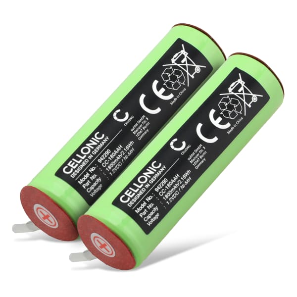 2x Battery for Braun Micron Vario 3, 3020, 4520, 5414, 5424, 6520, 7570, 7765, 8595, 8995 - 180AAH (1800mAh) Replacement battery 2x Battery for Braun Micron Vario 3, 3020, 4520, 5414, 5424, 6520, 7570, 7765, 8595, 8995 - 180AAH (1800mAh) Replacement battery