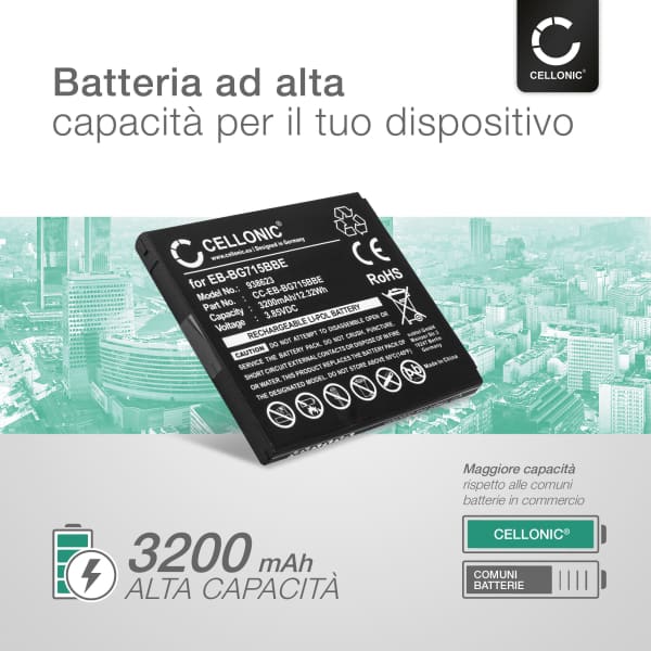 Batteria CELLONIC EB-BG715BBE per telefono Samsung Galaxy XCover Pro (SM-G715) Ricambio affidabile da 3200mAh per il tuo cellulare smartphone