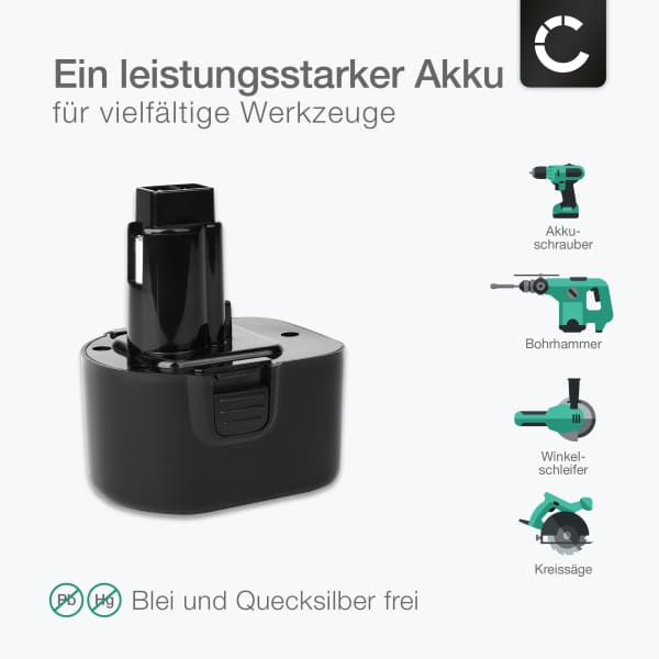 Shentec Ni-MH Akku Für DeWalt - 12V 3500mAh Ersatzakku