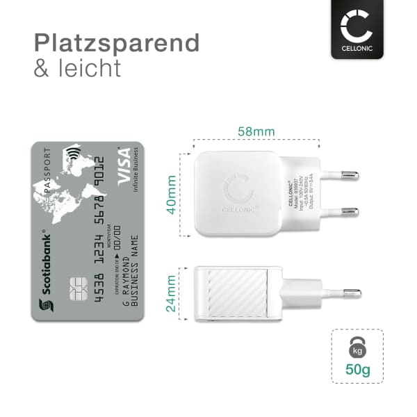 USB Ladegerät, 6-Ports Schnellladegerät Mehrfach 33W USB Netzteil Mit QC 3.0 Und USB 3.1A